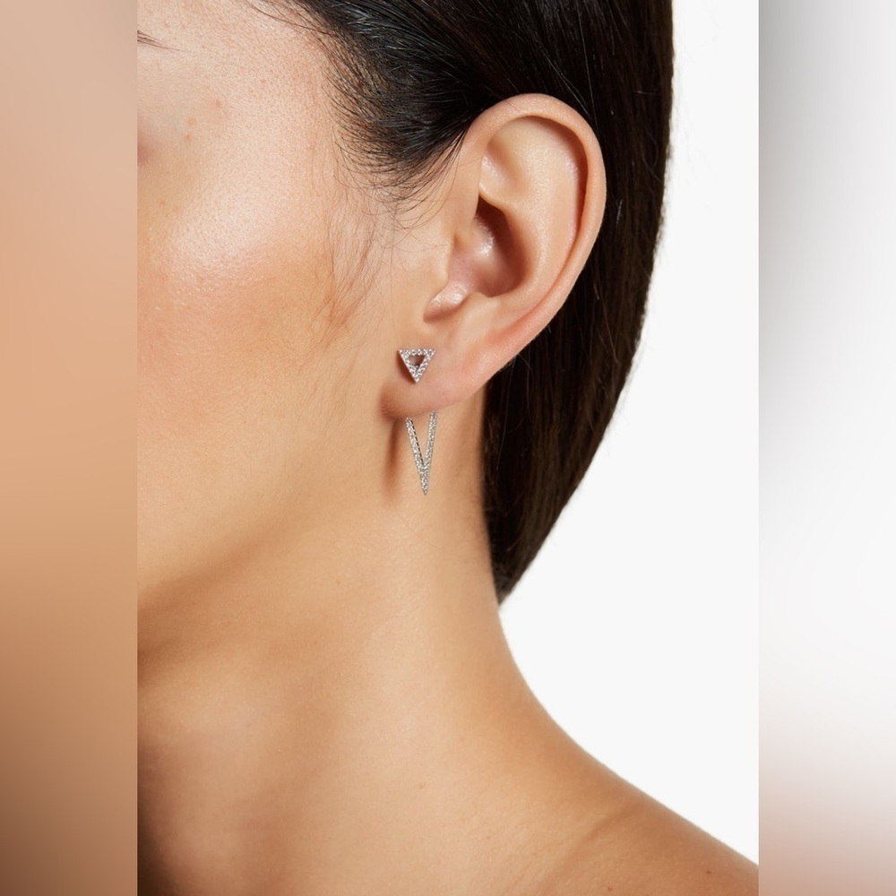 NEW Adornia Swarovski Triangle Post Earrings